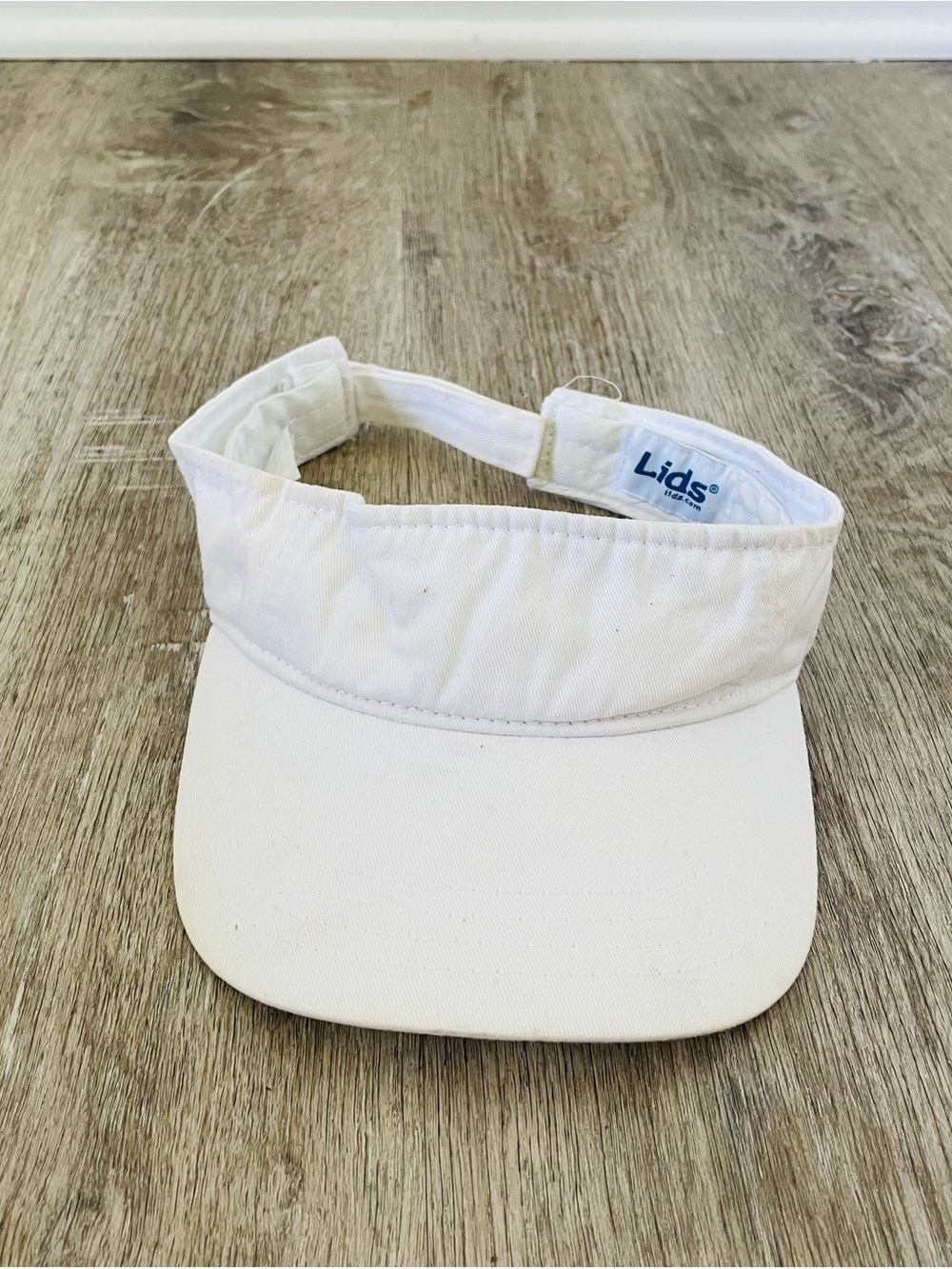 Lids White Cotton Sports Visor Adjustable Sun Hat Golf Tennis Running